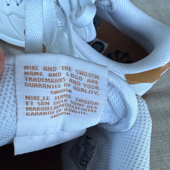 Nike Air Force 1 White and Flax Sneakers - Picture 8 of 9